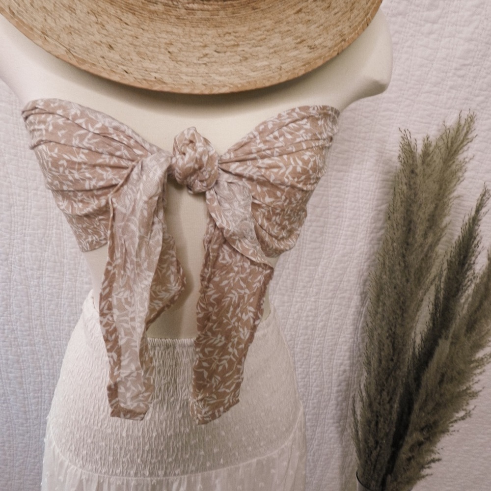 Tie floral bandeau top